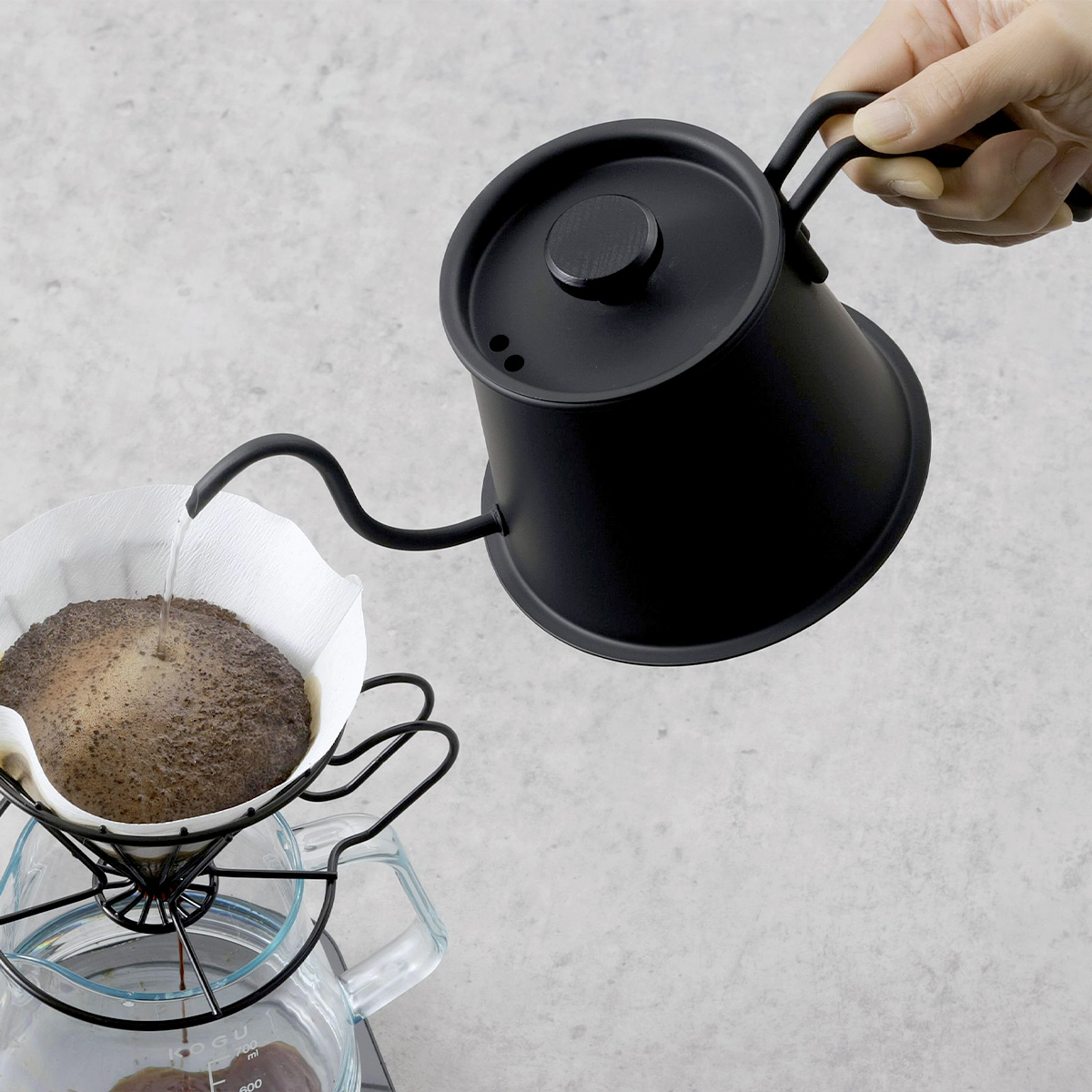 珈琲考具 ツードリップポット Pro MATTE BLACK 日本製 IH対応 細口