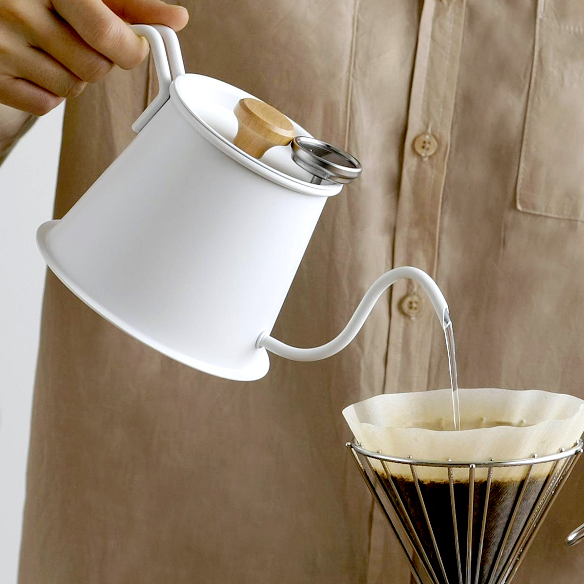 ドリップポットホワイト ナイスリー アウトドア ホーロー ドリップポット キャンプ