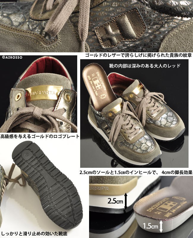 エナメルメタルのトライアングルロゴ付き レザースニーカー セール】HAYES エンパイア シグネチャーロゴ メタリック レザー