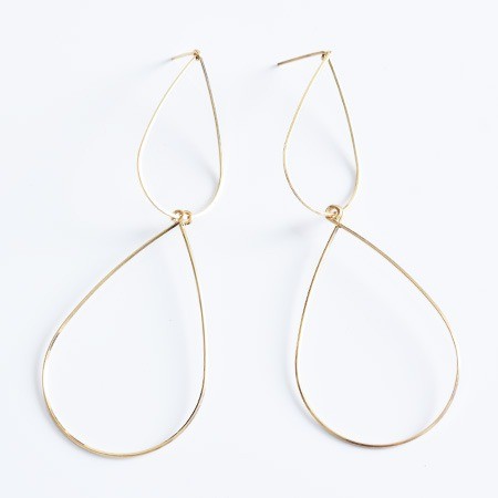 by boe ゴールド ピアス ダブル ティアドロップ byboe バイボー フープ 