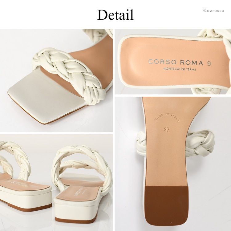 CORSO ROMA,9 サンダル レディース ぺたんこ 歩きやすい