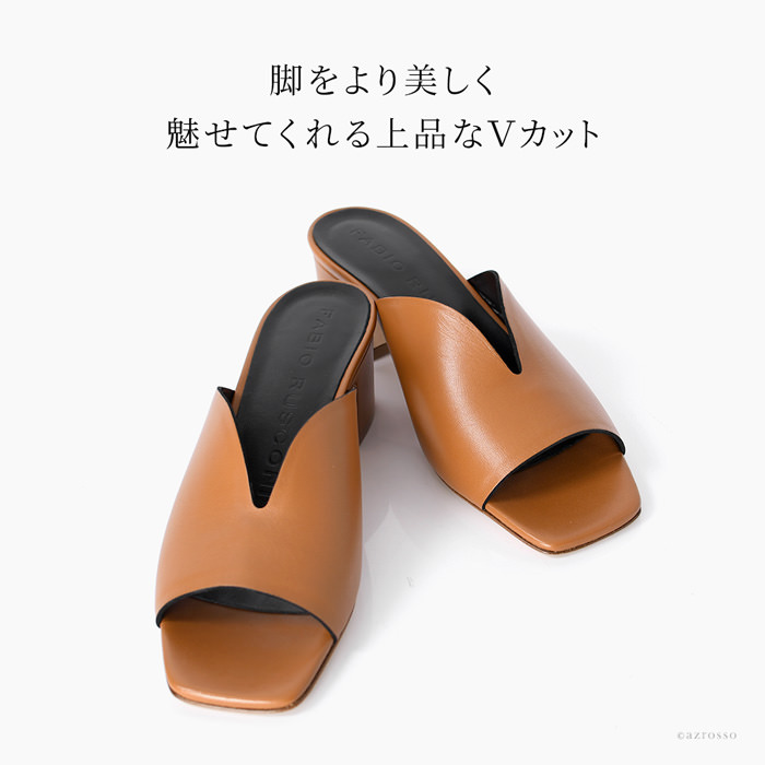 ファビオルスコーニ FABIO RUSCONI チャンキーヒールスクエア