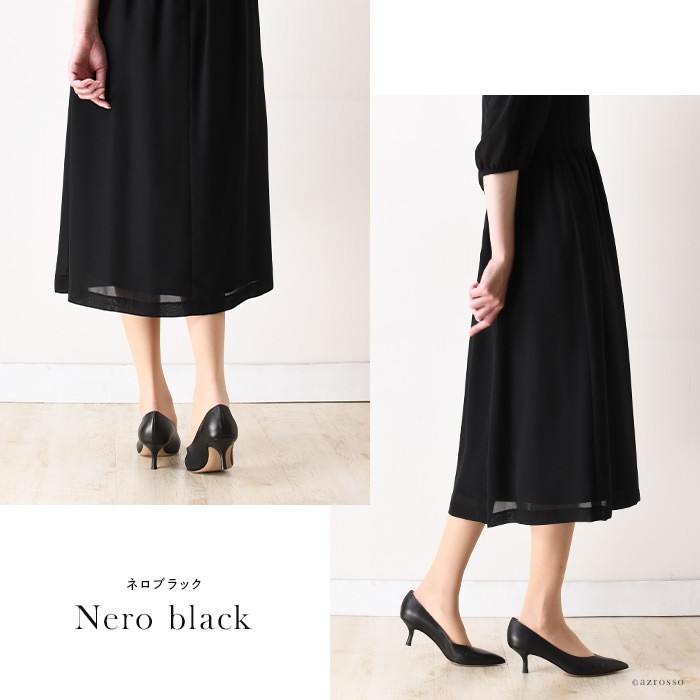 【美品】ファビオルスコーニ　黒パンプス　ローヒール39 25cm ファビオルスコーニ FABIO RUSCONI ローヒールポインテッドトウ