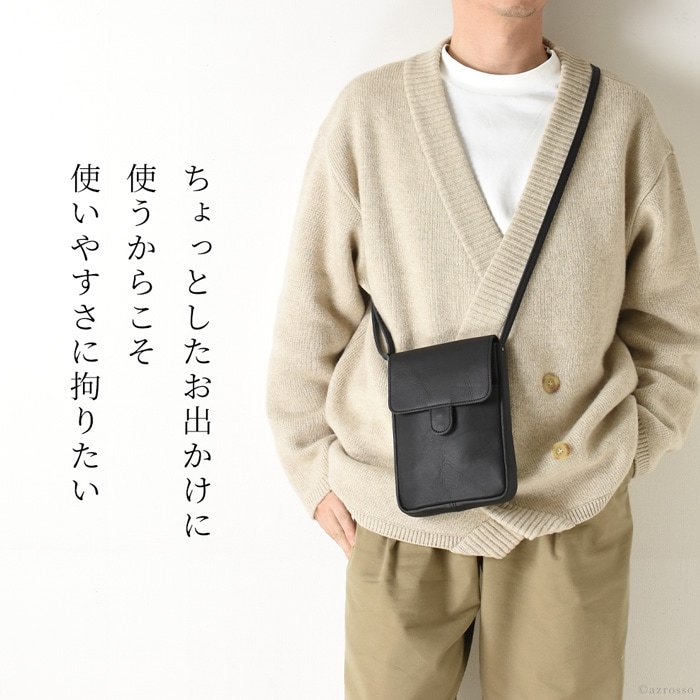 ミニ ショルダーバッグ メンズ 本革 軽い ミニバッグ 日本製 ブランド 