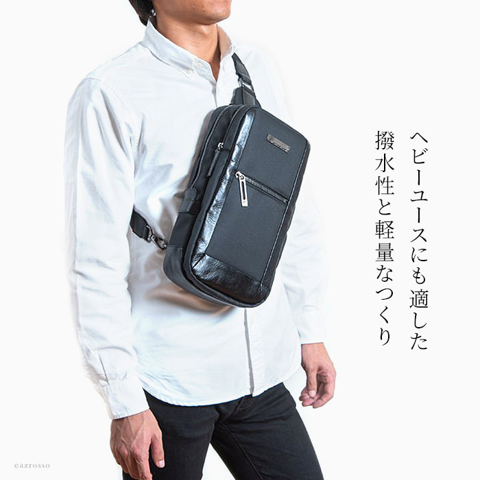 日本製 ヘルベチカボールド ナイロン ボディバッグ メンズバッグ 軽量 黒 ネイビー ワンショルダー ヘルベチカボールド 30代 40代 50代  おしゃれ