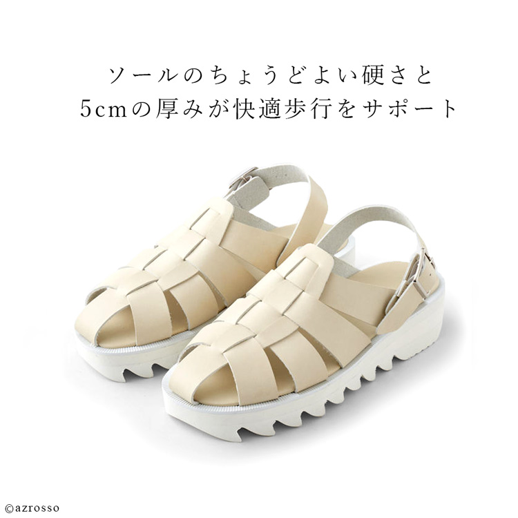 日本製 厚底サンダル グルカサンダル 30代 40代 50代 大人 女性 歩き 