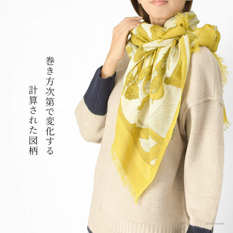 美品★INOUI TOOSHイヌイトゥーシュ 薔薇 花柄 ウール 大判 ストール INOUI TOOSH（イヌイトゥーシュ） 大きい ストール おしゃれ 春 夏 秋