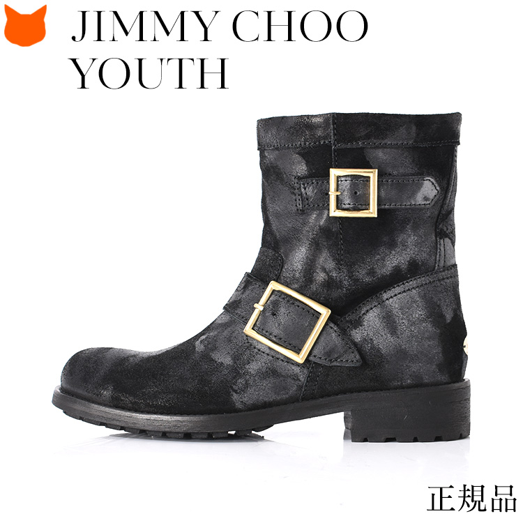 【発売開始】JIMMY CHOO ジミーチュウ　黒ブーツ　スウェード　36ハーフ トップス