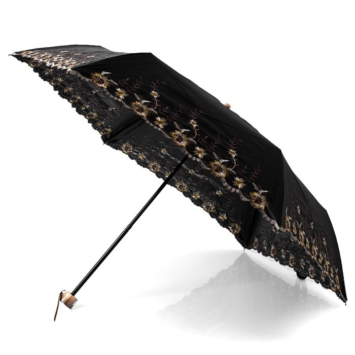 日傘 折りたたみ 完全遮光 刺繍 レース 晴雨兼用 おしゃれ 人気 