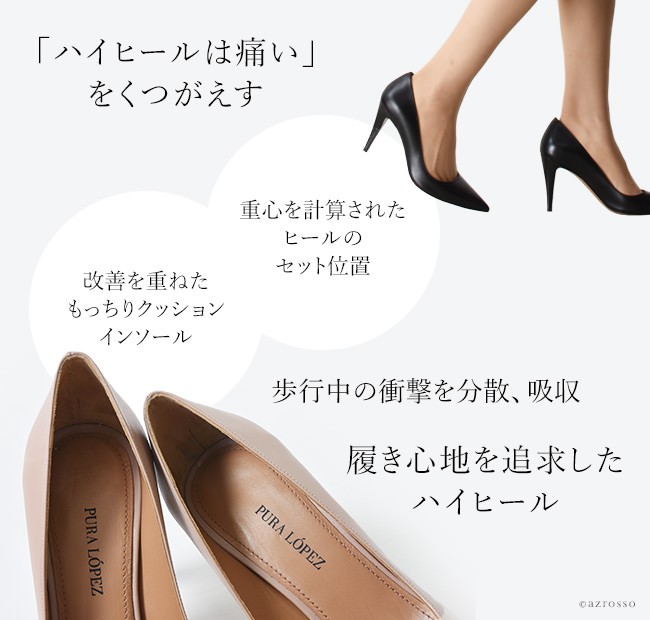 PURA LOPEZ 9cm ハイ ヒール レザー パンプス 赤 レッド 25cm ポイン