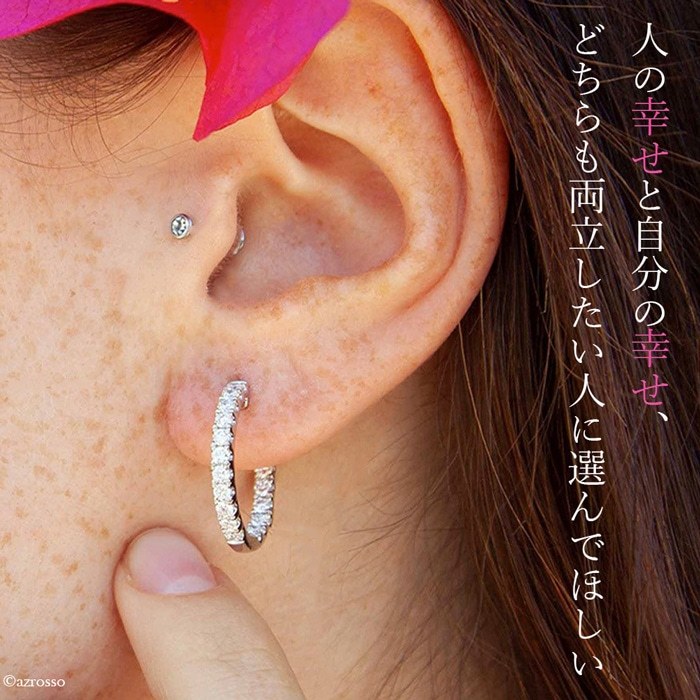 ダイヤカット入シルバー925フープピアスリングレディースシルバー8ｍｍ片耳18G 通販