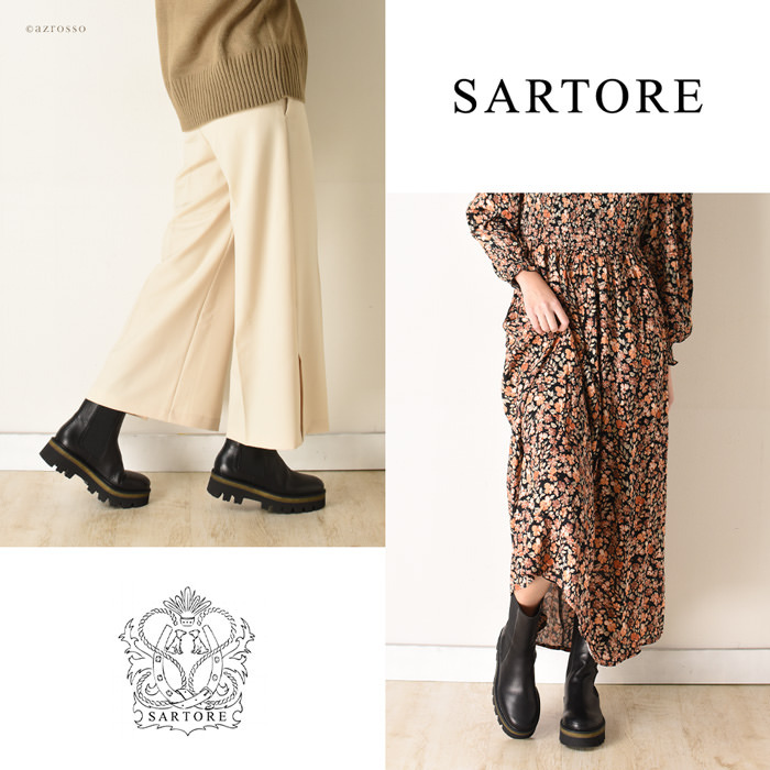 SARTORE サルトル ブーツ サイドゴアブーツ 厚底 レディース 本