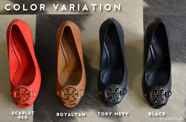 TORY BURCH トリバーチ オープントゥ パンプス レッド ブラウン