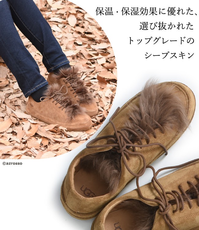 UGG スエード レザー スニーカー ファー レディース 本革 ボア アグ