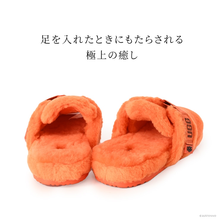 UGG アグ メンズ スリッパ スリッポン ルームシューズ FLUFF IT 暖かい 秋 冬 あったか もこもこ おしゃれ サンダル ウール オレンジ  黄色 誕生日 プレゼント