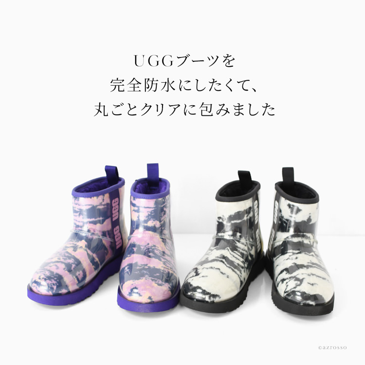 22.5cm-25cm│UGG Classic Clear Mini Marble レインブーツ アグ