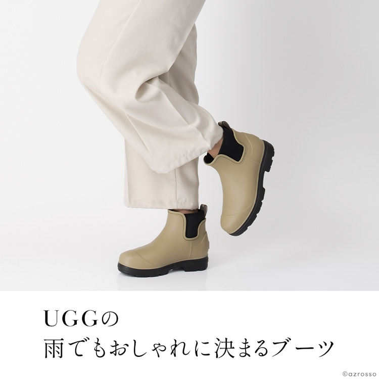 レインブーツ レディース ショート UGG ブランド サイドゴア 滑らない おしゃれ 雨靴 黒 ブラック ベージュ Droplet アグブーツ 正規品  ドロップレット 1130831