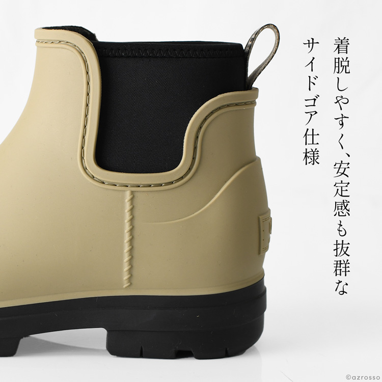 レインブーツ レディース ショート UGG ブランド サイドゴア 滑らない おしゃれ 雨靴 黒 ブラック ベージュ Droplet アグブーツ 正規品  ドロップレット 1130831