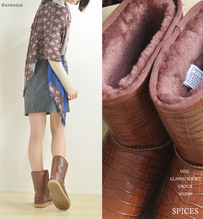 【UGG】 アグ 新品 レア 日本未入荷 17.5ムートンブーツ UGG (アグ) ボア ロゴ ムートンブーツ CLASSIC ULTRA MINI FLUFF