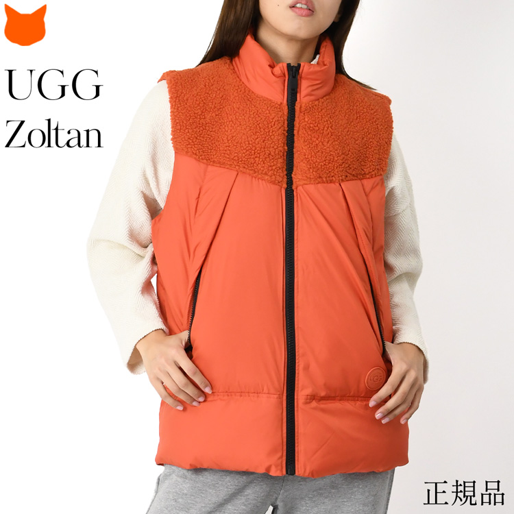 バーバリー　ベスト　　ファー付き　　オレンジ　38 S UGG（アグ） ベスト 春 アウター レディース ジャケット 軽量 ダーク