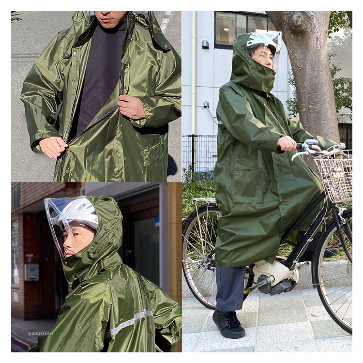 初売り初売り UVION レインコート メンズ ヘルメット対応 リュック 自転車 服&ファッション小物