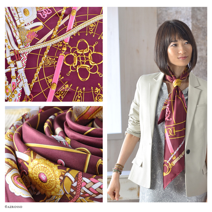 スカーフ シルク 大判 正方形 横浜スカーフ 日本製 ギフト プレゼント 