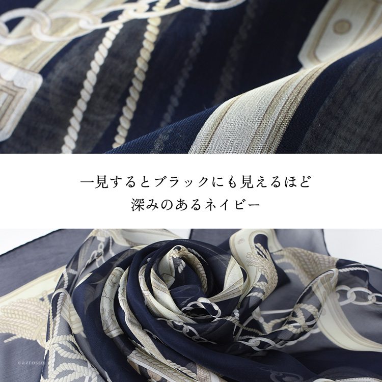日本製 スカーフ シルク 正方形 シフォン 楽器柄 おしゃれ ブランド