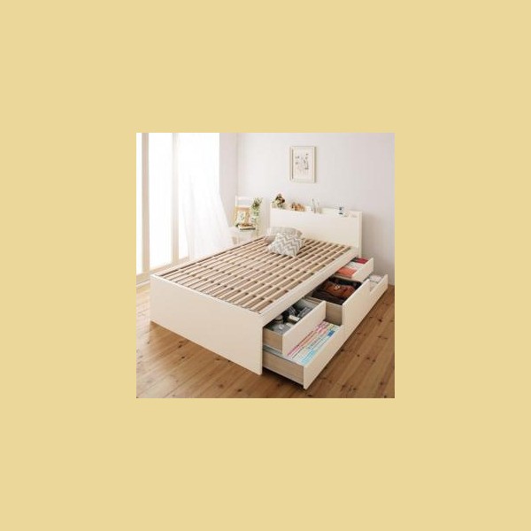 ベッドフレーム すのこベッド セミダブル 組立設置付 日本製 棚