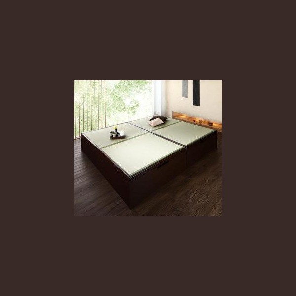 【最終値下げ】 ベッドフレーム 畳ベッド セミダブル くつろぎの和空間をつくる日本製大容量収納ガス圧式跳ね上げ畳ベッド 中国産畳 セミダブル 深さグランド 【EIM1208039419】(43653円)