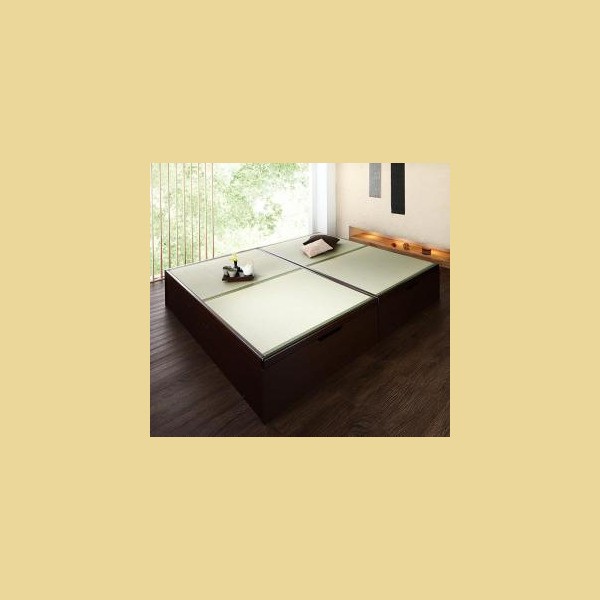 【最終値下げ】 ベッドフレーム 畳ベッド セミダブル くつろぎの和空間をつくる日本製大容量収納ガス圧式跳ね上げ畳ベッド 中国産畳 セミダブル 深さグランド 【EIM1208039419】(43653円)