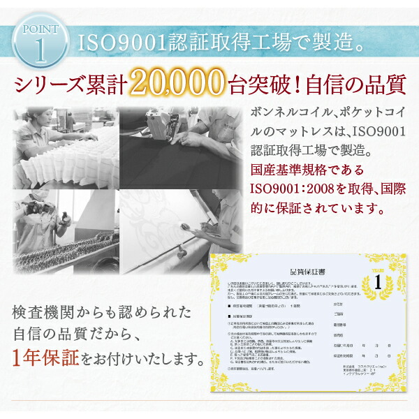 ベーシック脚付きマットレスベッド 国産ポケットコイルマットレス セミダブル 脚15cm 組立設置付｜shiningstore-next｜05