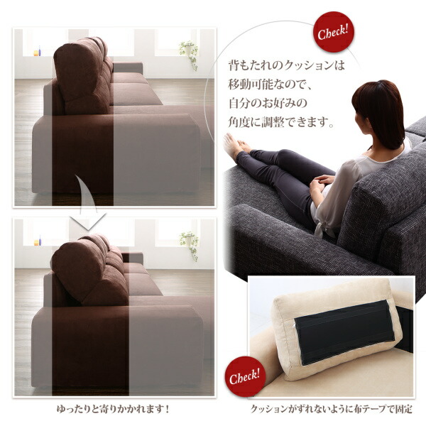 フロアソファ フロアコーナーカウチソファ ソファ＆オットマンセット