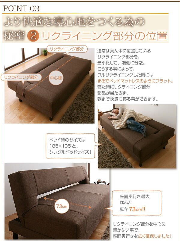 コイルスプリングソファベッド 3.5P : シャイニングストアNEXT - 通販