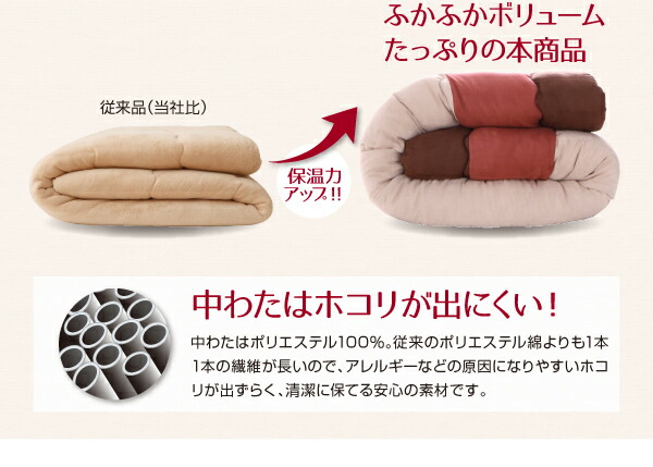 こたつ布団セット スウェード調パッチワークこたつ布団 掛布団\u0026敷布団2点セット 7尺長方形(90×210cm)天板対応の画像