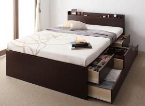 ベッド 収納付きベッド シングルベッド マットレス付き 収納 収納付 収納ベッド 大容量 薄型スタンダードポケットコイルマットレス付 セミシングル