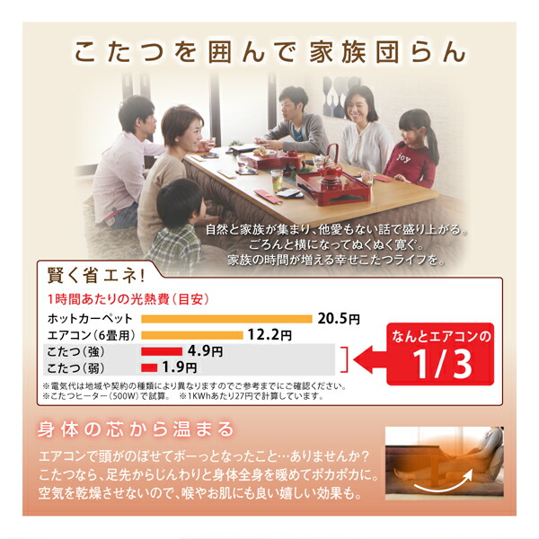こたつ布団セット 長く使える日本製 家族で囲める大判ボリュームこたつ布団 くつろぎ 掛布団\u0026敷布団2点セット 正方形(75×75cm)天板対応の画像