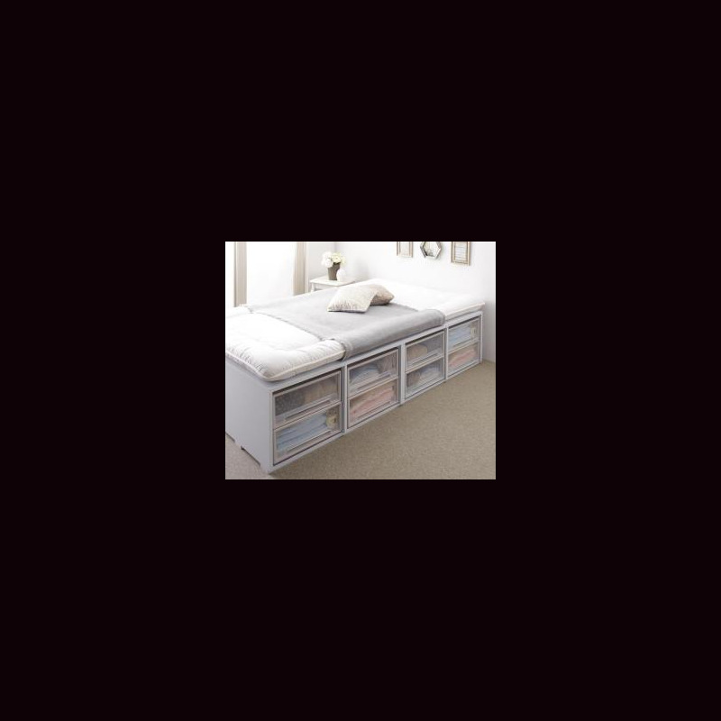 ベッドフレーム 収納ベッド セミダブル 布団で寝られる大容量収納 