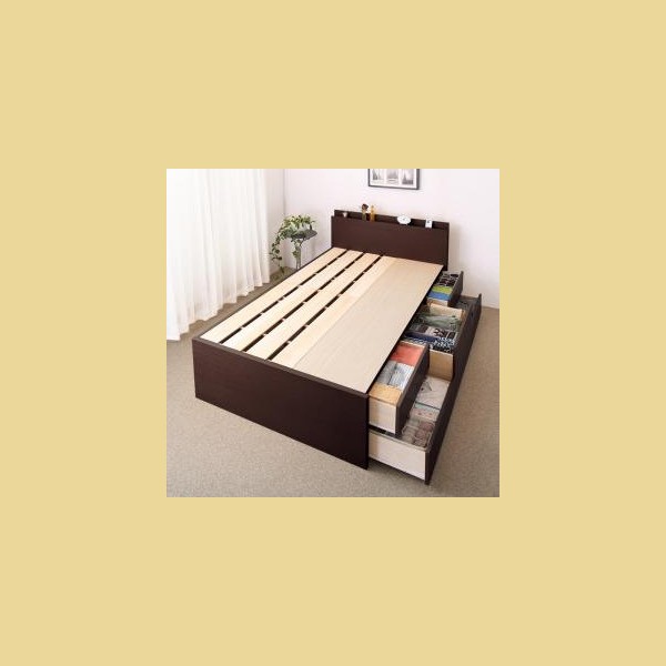 ベッドフレーム 収納ベッド セミシングル 組立設置付 長く使える棚