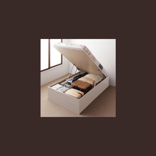 新作マット・カーペット ベッドフレーム 収納ベッド シングル マットレス付き 国産跳ね上げ収納ベッド マルチラススーパースプリングマットレス付き 縦開き シングル 深さレギュラー 【XU1159148746】(41888円)