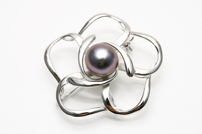 定番入荷 925シルバー(銀製) アールヌーボー・ブルーパール・淡水真珠