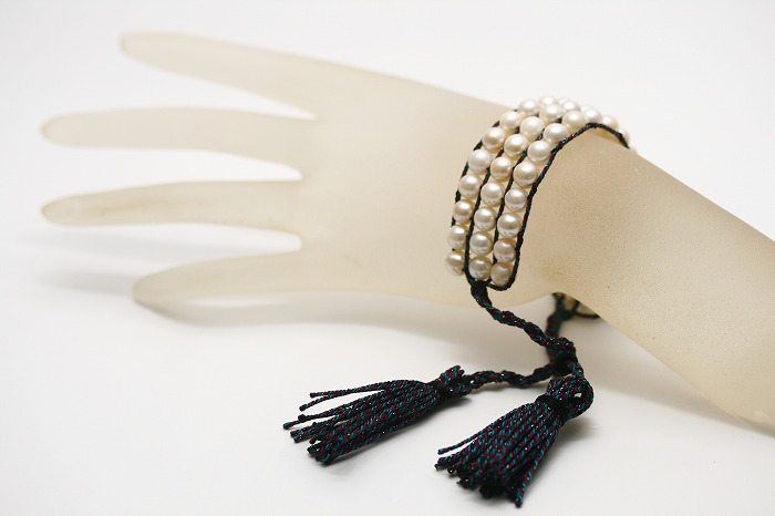 三連デザイン和紐ブレスレット メイン画像