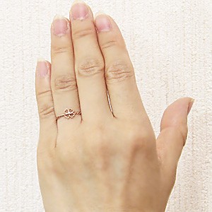 クローバー ダイヤモンドリング k18 ピンクゴールド 四つ葉の