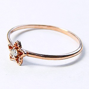 ダイヤモンドリング 一粒 ダイヤ 0.03ct 星 スター 指輪 ダイヤモンド