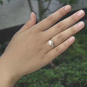 パールリング 普段使い パール リング k18 18金 あこや真珠