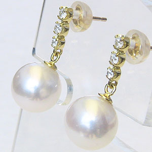 パール ピアス 18金 18k 真珠 あこや本真珠 9mm k18 ゴールド