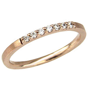 ピンキーリング ダイヤモンド リング 指輪 ピンクゴールド k18 0.07ct