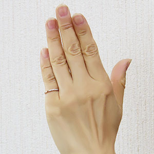 ピンキーリング ダイヤモンド リング 指輪 ピンクゴールド k18 0.07ct