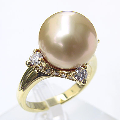 南洋白蝶真珠:リング:クリーム系:12mm