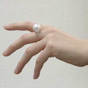 ブライダル リング パール 指輪 南洋真珠パール PT900プラチナリング ダイヤモンド