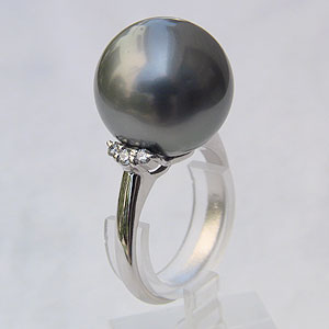 パール リング レディース 真珠リング 指輪 タヒチ黒蝶真珠